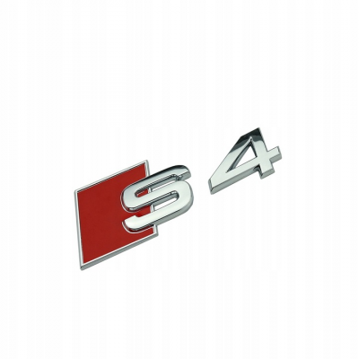 Автологотип шильдик эмблема надпись Audi S4 red chrome Emblems 168801