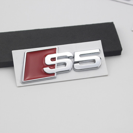 Автологотип шильдик эмблема надпись Audi S5 red chrome Emblems 168802