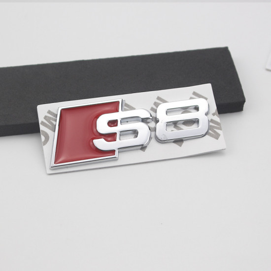 Автологотип шильдик эмблема надпись Audi S8 red chrome Emblems 168804