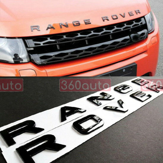 Автологотип емблема напис Land Rover Range Rover чорний глянець Lr062324