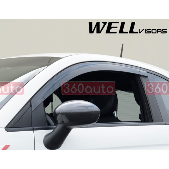 Дефлекторы окон на Fiat 500, 500e 2007- 2d Premium Series |Ветровики WELLvisors 3-847FA001