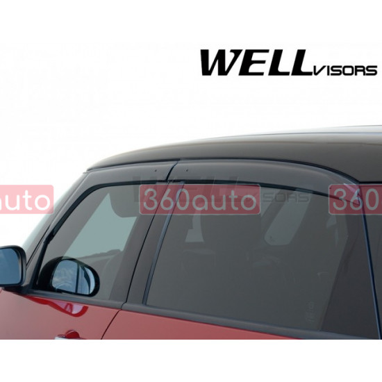 Дефлекторы окон на Fiat 500L 2014- Premium Series |Ветровики WELLvisors 3-847FA002