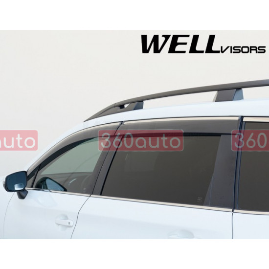 Дефлекторы окон на Subaru Ascent 2019- с хром молдингом |Ветровики WELLvisors 3-847SU019