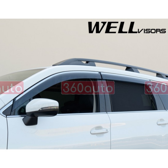 Дефлекторы окон на Subaru Ascent 2019- с хром молдингом |Ветровики WELLvisors 3-847SU019