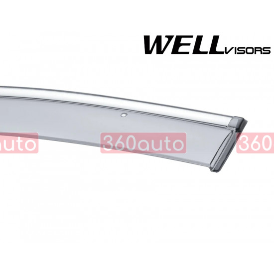 Дефлектори вікон для Hyundai Grandeur, Azera 2012-2017 з хром молдингом WELLvisors 3-847HY011