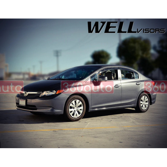 Дефлектори вікон для Honda Civic 2011-2015 Sedan Aerodyn Series WELLvisors 3-847HD010