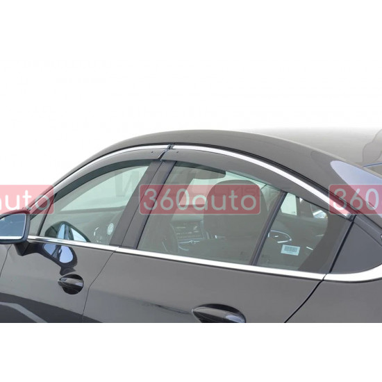 Дефлектори вікон для Chevrolet Cruze 2016- з хром молдингом WELLvisors 3-847CH017