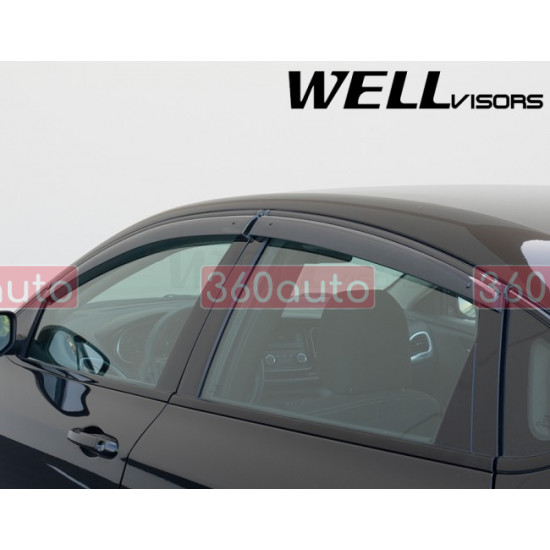 Дефлектори вікон для Chrysler Dart 2013-2016 з чорним молдингом WELLvisors 3-847DG003