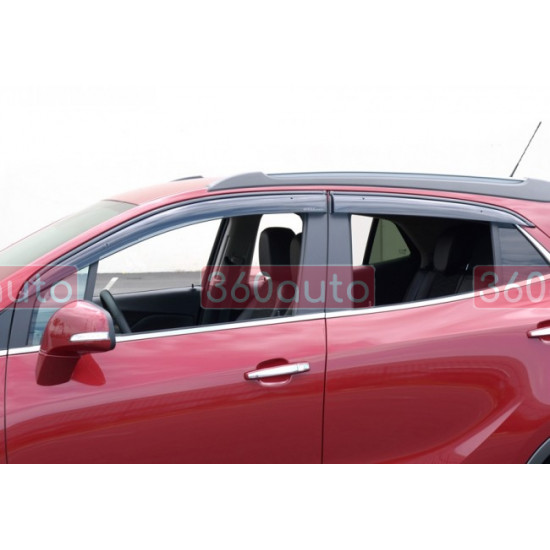 Дефлектори вікон для Buick Encore 2013-2017 з чорним молдингом WELLvisors 3-847BU006