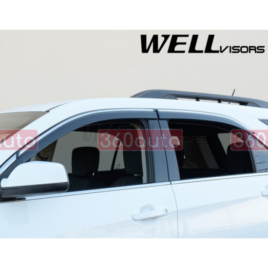 Дефлектори вікон для Chevrolet Equinox 2010-2017 з хром молдингом WELLvisors 3-847CH022
