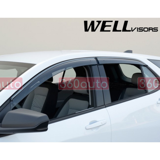 Дефлектори вікон для Chevrolet Equinox 2018- з чорним молдингом WELLvisors 3-847CH021