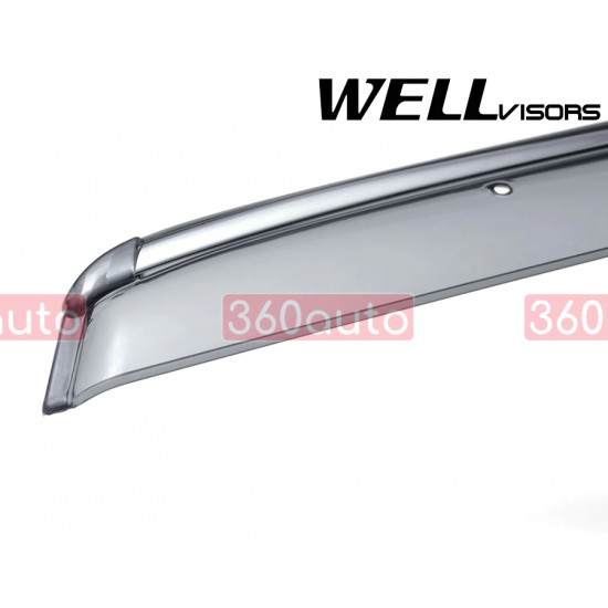 Дефлектори вікон для Honda Jazz, Fit 2015-2020 з хром молдингом WELLvisors 3-847HD004