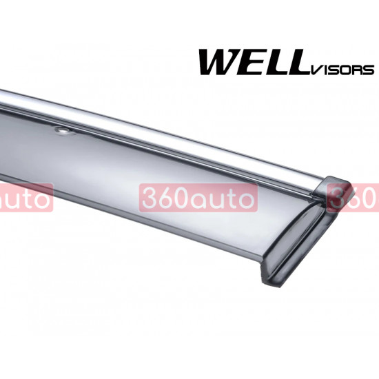 Дефлектори вікон для Honda Jazz, Fit 2015-2020 з хром молдингом WELLvisors 3-847HD004
