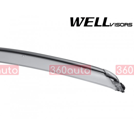 Дефлектори вікон для Honda Jazz, Fit 2015-2020 з чорним молдингом WELLvisors 3-847HD022