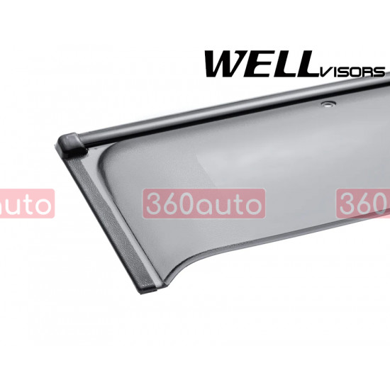 Дефлектори вікон для Toyota Highlander 2008-2013 з чорним молдингом WELLvisors 3-847TY030