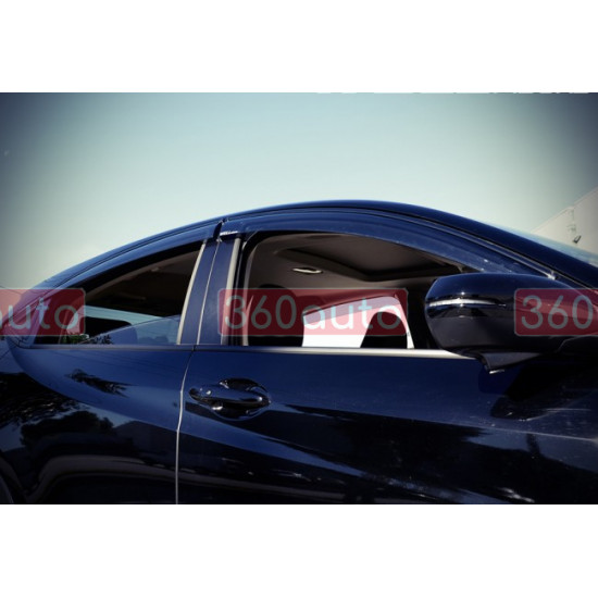 Дефлектори вікон для Honda HR-V 2016- з чорним молдингом WELLvisors 3-847HD027