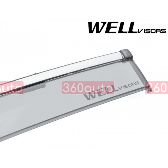 Дефлектори вікон для Chevrolet Impala 2014- з хром молдингом WELLvisors 3-847CH026