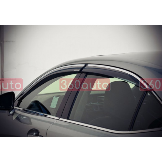 Дефлектори вікон для Lexus IS 2014- з хром молдингом WELLvisors 3-847LX018