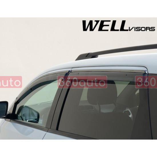 Дефлектори вікон для Chrysler Journey 2009-2020 з чорним молдингом WELLvisors 3-847DG001