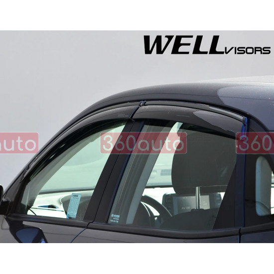 Дефлектори вікон для Hyundai Kona 2018- з чорним молдингом WELLvisors 3-847HY018
