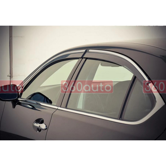 Дефлектори вікон для Lexus LS 2006-2017 з хром молдингом WELLvisors 3-847LX012