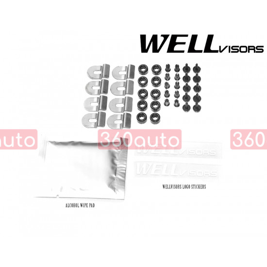 Дефлектори вікон для Volkswagen Passat 2012-2018 USA з чорним молдингом WELLvisors 3-847VW014