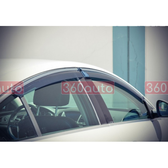 Дефлектори вікон для Buick Regal 2011-2017 з хром молдингом WELLvisors 3-847BU003