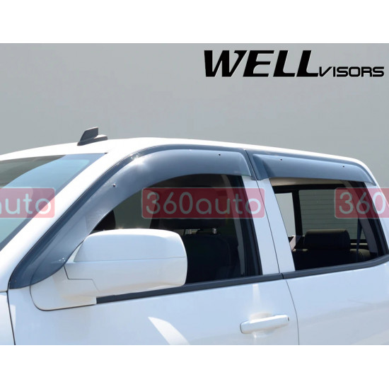 Дефлекторы окон на Chevrolet Silverado, GMC Sierra 2014-2018 Crew Cab Off Road Series |Ветровики WELLvisors 3-847CH014