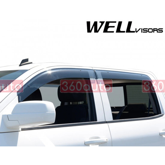 Дефлекторы окон на Chevrolet Silverado, GMC Sierra 2014-2018 CrewCab Premium Series |Ветровики WELLvisors 3-847CH012