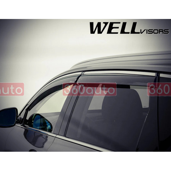 Дефлектори вікон для Kia Sorento 2014- з хром молдингом WELLvisors 3-847KA011