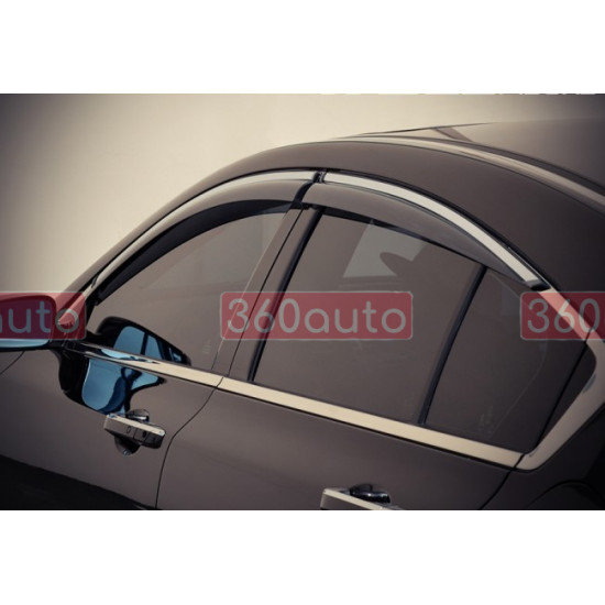 Дефлекторы окон на Acura TL 2009-2014 с хром молдингом |Ветровики WELLvisors 3-847AC006