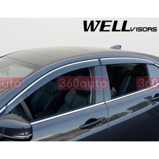 Дефлекторы окон на Acura TLX 2015- с хром молдингом |Ветровики WELLvisors 3-847AC011