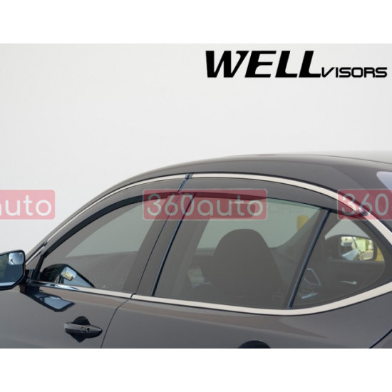 Дефлекторы окон на Acura TLX 2015- с хром молдингом |Ветровики WELLvisors 3-847AC011