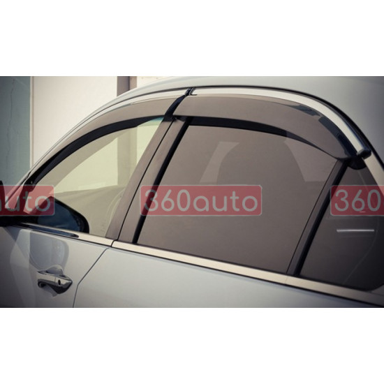 Дефлекторы окон на Acura TSX 2009-2014 с хром молдингом |Ветровики WELLvisors 3-847AC001