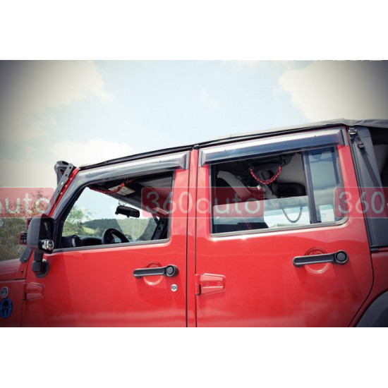 Дефлектори вікон для Jeep Wrangler 2007-2018 Premium Series WELLvisors 3-847JE002