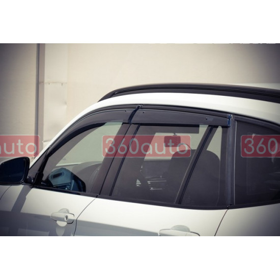 Дефлектори вікон для BMW X1 E84 2012-2015 з чорним молдингом WELLvisors 3-847BM008
