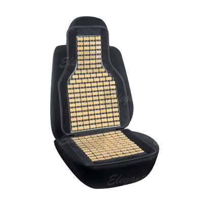 Накидка на сидения бамбуковая Elegant EL 100 650 плоская косточка 45х108 см чорная