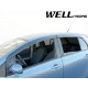 Дефлектори вікон для Toyota Yaris 2006-2012 sedan з чорним молдингом WELLvisors 3-847TY026