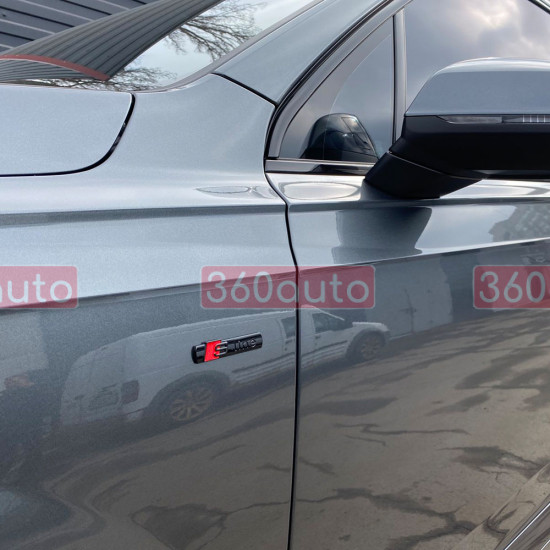 Автологотип шильдик эмблема надпись Audi S-line 72x15 мм black глянец Emblems 163474