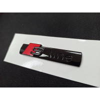 Автологотип шильдик эмблема надпись Audi S-line 72x15 мм black глянец