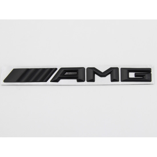Автологотип шильдик эмблема надпись Mercedes AMG на багажник 177x17 мм черный матовой Emblems 169448