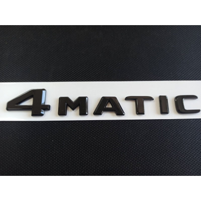 Автологотип шильдик емблема напис Mercedes 4MATIC чорний глянець