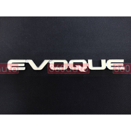 Автологотип емблема напис Range Rover Evoque білий на кришку багажника