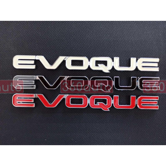 Автологотип емблема напис Range Rover Evoque білий на кришку багажника
