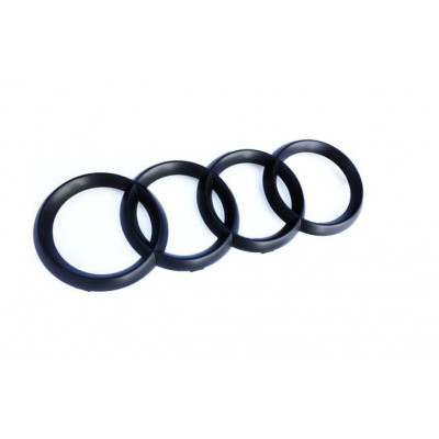 Автологотип емблема чорні кільця Audi A5 на кришку багажника 193x67 мм матові