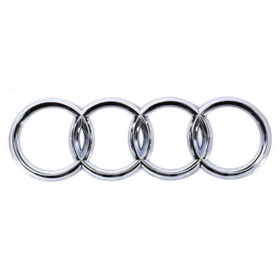 Автологотип шильдик эмблема кольца Audi на крышку багажника 202x71 мм хром A7