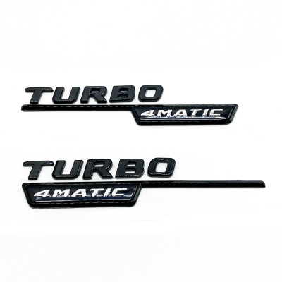 Автологотип шильдик емблема напис Mercedes Turbo 4MATIC Black комплект