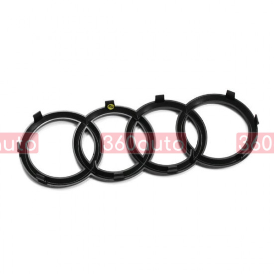 Автологотип емблема чорні кільця решітки радіатора Audi Q7 4L 05.2011-08.2015 Black Edition 285x99 мм