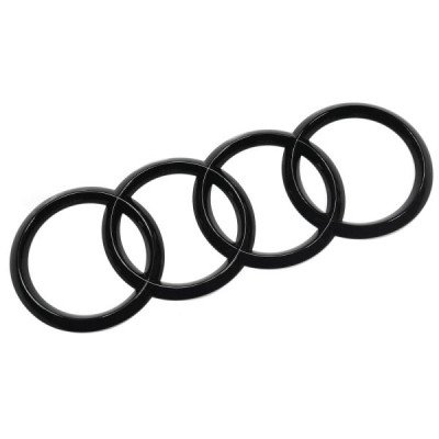 Автологотип емблема чорні кільця Audi A6 C7 4G Limousine 2011-2018 Black Edition на кришку багажника 202x72 мм