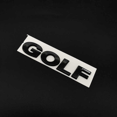 Автологотип шильдик логотип надпись Volkswagen Golf на крышку багажника черный глянец